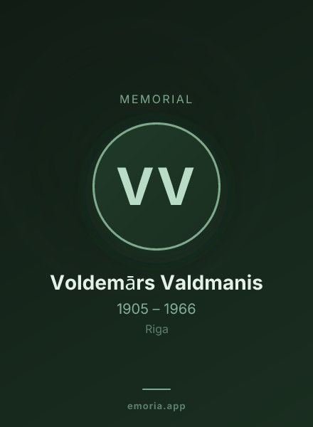 Memorial portrait of Voldemārs Valdmanis