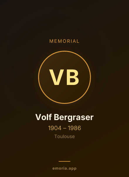 Memorial portrait of Volf Bergraser