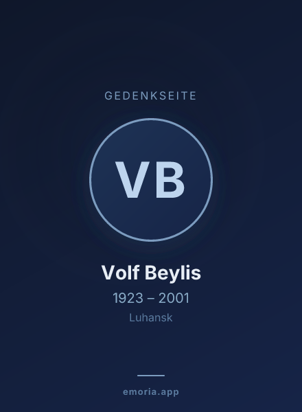 Gedenkportrait von Volf Beylis