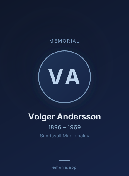 Memorial portrait of Volger Andersson