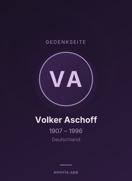 Gedenkportrait von Volker Aschoff