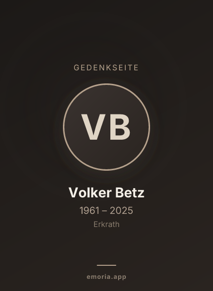 Gedenkportrait von Volker Betz
