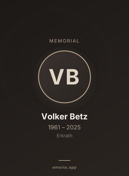 Memorial portrait of Volker Betz