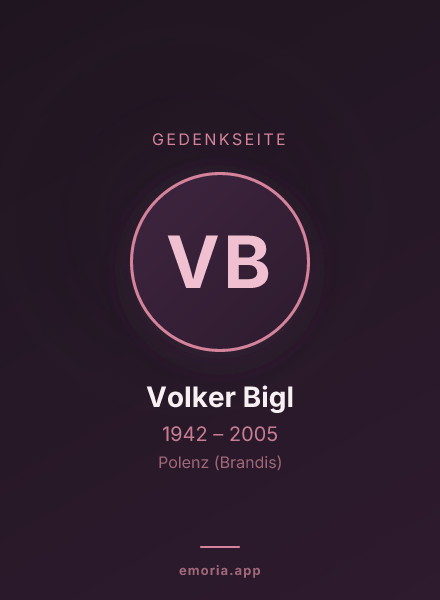 Gedenkportrait von Volker Bigl