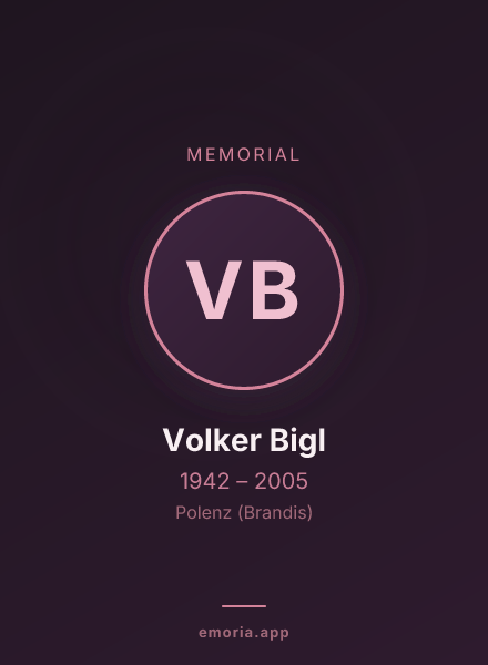 Memorial portrait of Volker Bigl
