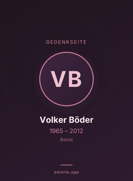 Gedenkportrait von Volker Böder