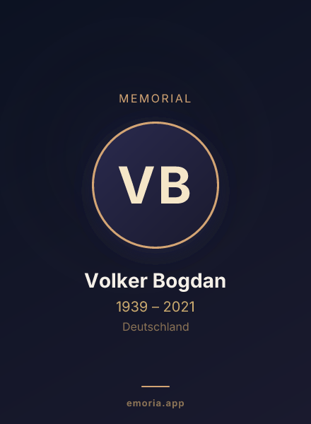 Memorial portrait of Volker Bogdan