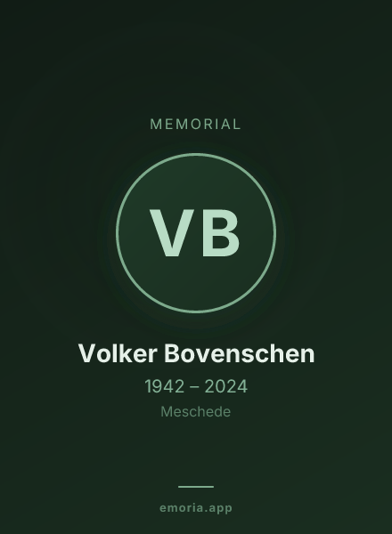 Memorial portrait of Volker Bovenschen