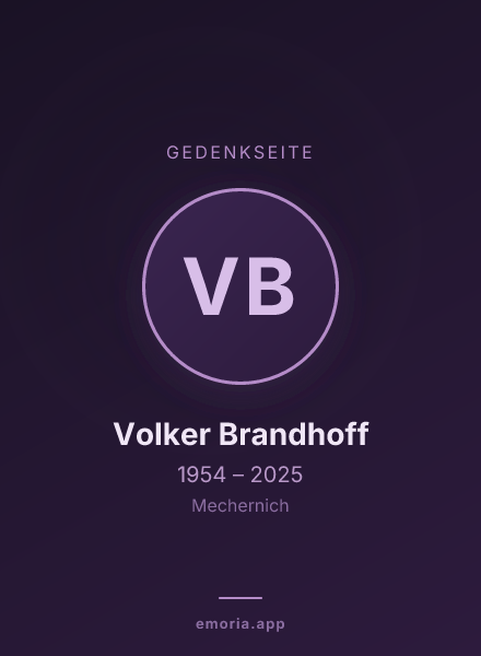 Gedenkportrait von Volker Brandhoff