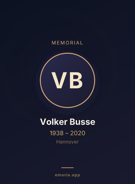 Memorial portrait of Volker Busse