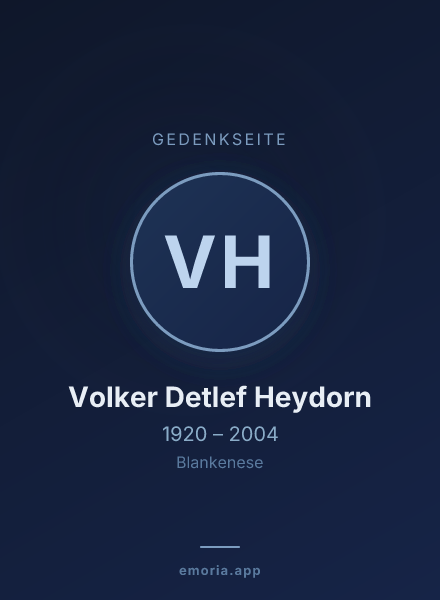 Gedenkportrait von Volker Detlef Heydorn