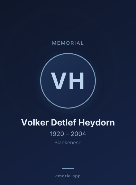 Memorial portrait of Volker Detlef Heydorn
