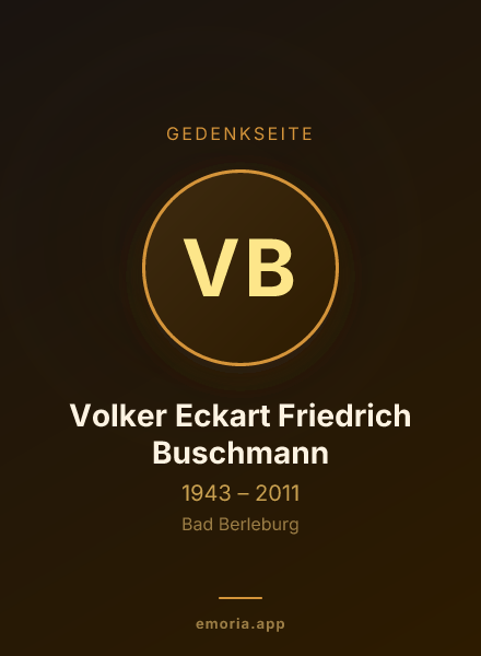 Gedenkportrait von Volker Eckart Friedrich Buschmann