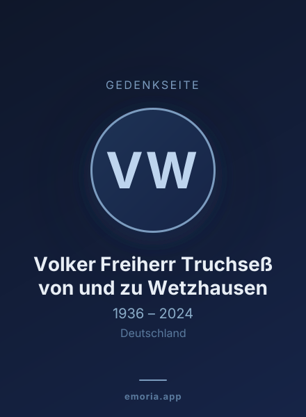 Gedenkportrait von Volker Freiherr Truchseß von und zu Wetzhausen