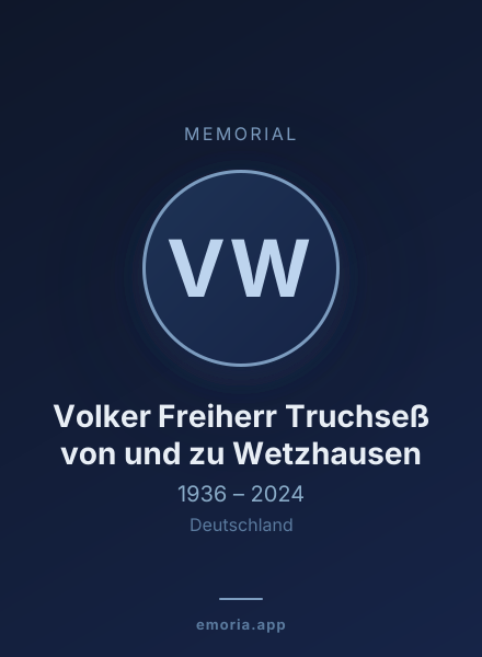 Memorial portrait of Volker Freiherr Truchseß von und zu Wetzhausen