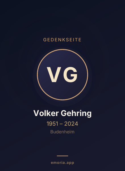 Gedenkportrait von Volker Gehring