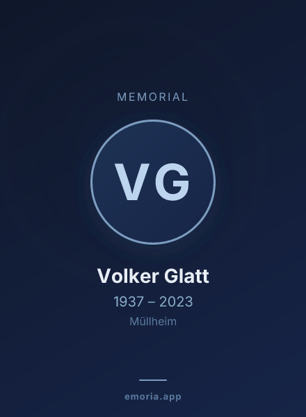 Memorial portrait of Volker Glatt