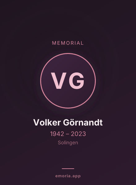 Memorial portrait of Volker Görnandt