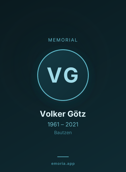 Memorial portrait of Volker Götz