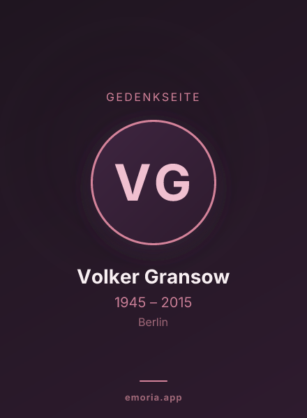 Gedenkportrait von Volker Gransow