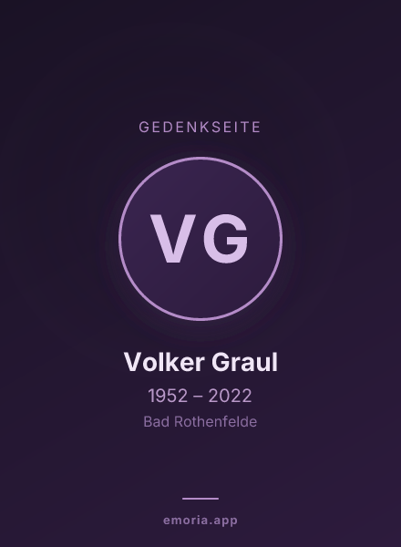 Gedenkportrait von Volker Graul
