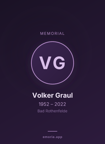 Memorial portrait of Volker Graul