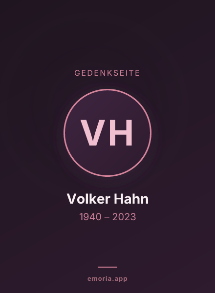 Gedenkportrait von Volker Hahn