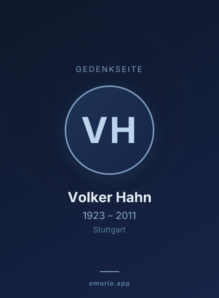Gedenkportrait von Volker Hahn
