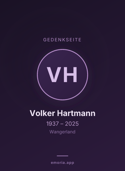 Gedenkportrait von Volker Hartmann