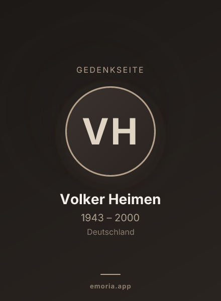 Gedenkportrait von Volker Heimen