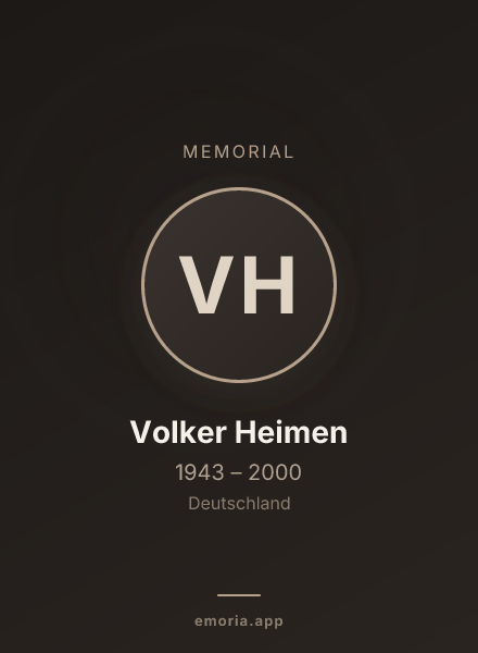 Memorial portrait of Volker Heimen
