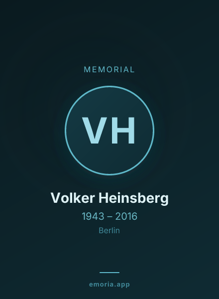 Memorial portrait of Volker Heinsberg