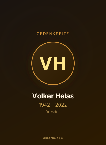 Gedenkportrait von Volker Helas
