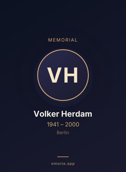 Memorial portrait of Volker Herdam