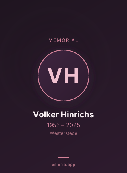 Memorial portrait of Volker Hinrichs