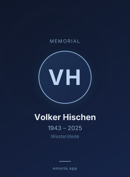 Memorial portrait of Volker Hischen