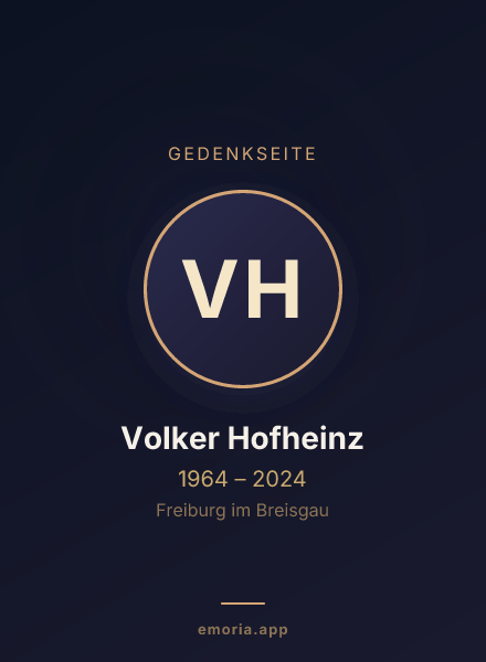 Gedenkportrait von Volker Hofheinz