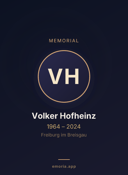 Memorial portrait of Volker Hofheinz