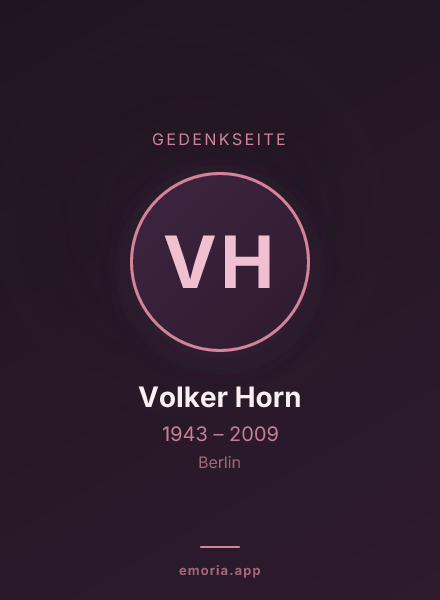 Gedenkportrait von Volker Horn
