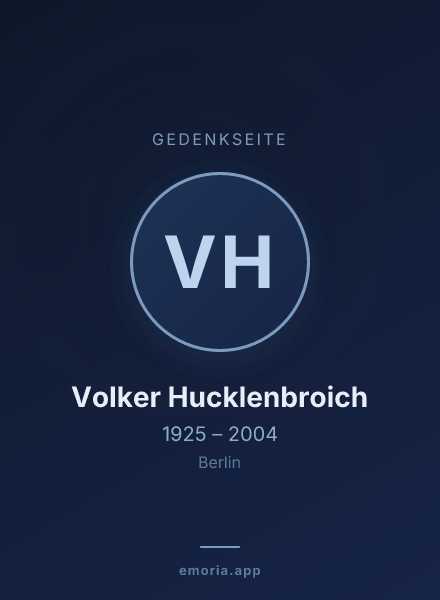 Gedenkportrait von Volker Hucklenbroich