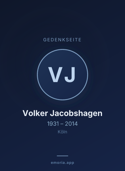 Gedenkportrait von Volker Jacobshagen