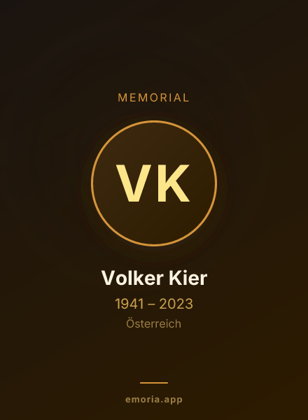 Memorial portrait of Volker Kier