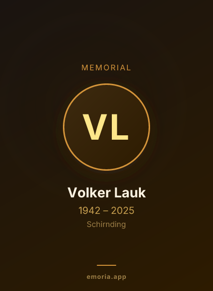 Memorial portrait of Volker Lauk