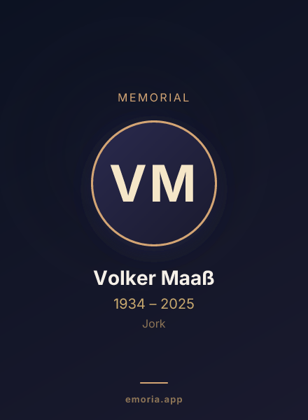 Memorial portrait of Volker Maaß