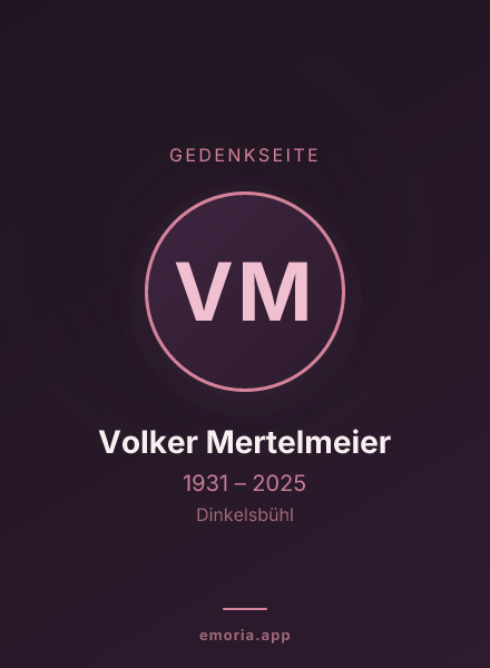 Gedenkportrait von Volker Mertelmeier