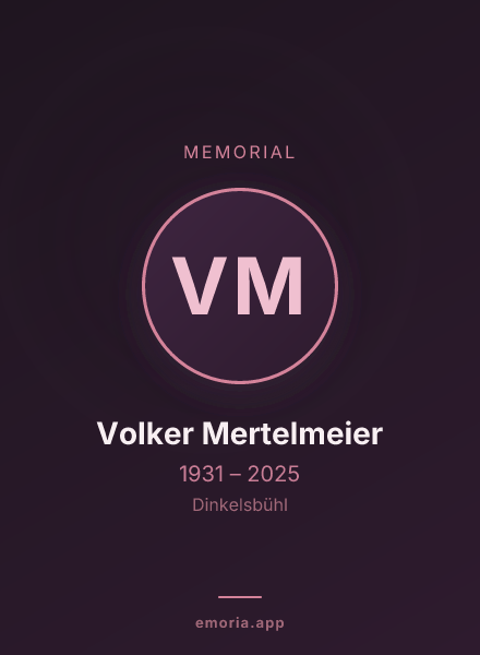 Memorial portrait of Volker Mertelmeier
