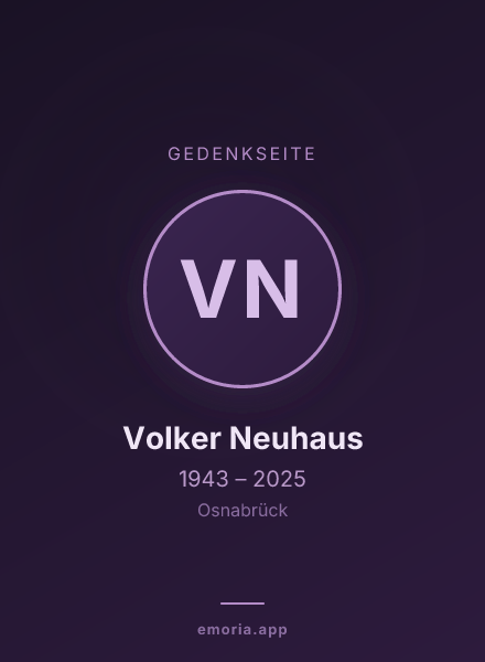 Gedenkportrait von Volker Neuhaus