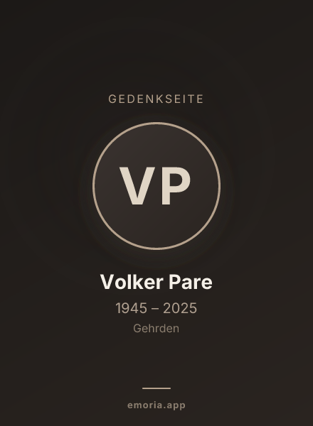 Gedenkportrait von Volker Pare