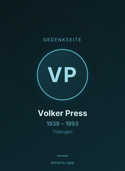 Gedenkportrait von Volker Press