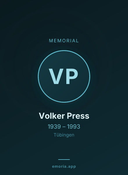 Memorial portrait of Volker Press